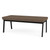 Lesro Newport Reception Waiting Room 18.5" 2-Seat Bench/Black Steel/Brown