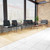 Lesro Mystic Reception Waiting Room 18.5" 3-Seat Bench/Silver Steel/Black