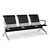 kinbor Waiting Room Chairs - Durable PU Leather Reception Bench with Armrests, 3-Seat Office Reception Guest Chairs for Office, Hospital, Airport, Bank & Lobby, Black​