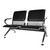 Kinsuite 2-Seat Waiting Room Bench - PU Leather Waiting Room Chairs with Arms & Non-Slip Foot Mats, Reception Chairs Guest Chair for Office Airport Bank Salon, Black