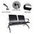 Kinsuite 2-Seat Waiting Room Bench - PU Leather Waiting Room Chairs with Arms & Non-Slip Foot Mats, Reception Chairs Guest Chair for Office Airport Bank Salon, Black