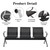 Kinfant Waiting Room Bench Set - Metal Office Guest Reception Seat Black Mesh Waiting Room Chairs with Armrest for Airport, Hospital, Bank, Salon, Barbershop, Hall(3-Seat, Set of 4)