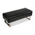 LUCKYERMORE Faux Leather Bench, Black, 48"x20" Upholstered Padded Seat for Reception, Waiting Room, Office Lobby