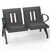 wonline Waiting Room Bench, Waiting Room Chairs with Padded Arm, PU Leather Office Furniture Lobby Conference Reception Bench Office Guest Seating for Clinic Airport Hospital Barber Salon Bank