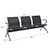 buenotoys 3-Seat Waiting Room Chairs - Waiting Room Bench with Arms Airport Reception Bench Guest Reception Chairs Lobby Bench Waiting Area for Airport Market Bank Hospital School Barbersho, Black