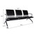 Kinfant Waiting Room Chair Bench - Guest Reception Chairs for Airport Hospital Bank Salon Barber Hall Room Conference (3-seat, Black-Mesh+PU)