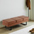 BarberPub Waiting Room Chairs, Heavy Duty Office Guest Reception Bench, Faux Leather Upholstered Lobby Chairs for Salon, Conference Room 7008 (Cognac)