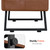 BarberPub Waiting Room Chairs, Heavy Duty Office Guest Reception Bench, Faux Leather Upholstered Lobby Chairs for Salon, Conference Room 7008 (Cognac)