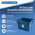 Gracious Living Medium Curbside Blue Box, Plastic 17 Gallon/64 Litre Home Trash Can Refuse and Recycling Bin Container with Built-in Handles (1 Pack)