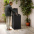Greesum 33 Gallon Outdoor Trash Can with Lid, Waterproof Resin Garbage Bin for Hideaway, Deck, Patio, Dark Black