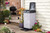 Keter Rockford Resin 38 Gallon Outdoor Kitchen Trash Can with Lid and Drip Tray for Easy Cleaning-Perfect for Patio Dining, Grey
