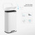 SONGMICS Trash Can with Lid, 8 Gallon Garbage Can, Stainless Steel Small Waste Bin with Step Pedal and Inner Bucket, Soft Close, Kitchen, White ULTB102W01