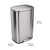 Amazon Basics Smudge Resistant Rectangular Trash Can with Soft-Close Lid, Foot Pedal, Removable Inner Bucket, 50 Liter/13.2 Gallon, Brushed Stainless Steel, Satin Nickel Finish