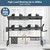Dish Drying Rack,3 Tier Adjustable Length (25.5'' to 37.4'') Full Stainless Steel