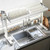 White Over the Sink Dish Drying Rack - Stable H-Frame Stainless Steel