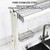 White Over the Sink Dish Drying Rack - Stable H-Frame Stainless Steel