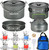Camping Cookware Set - 37 PCs, Large Size Hanging Pot with Camping Pots