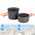 6pcs Camping Cookware Mess Kit with Lightweight Pot, Stove, Spork and Carry Mesh