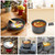 10pcs Camping Cookware Mess Kit, Non-Stick Lightweight Stackable Pot Pan Bowls