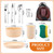 32 Pcs/4 Sets Camping Dinnerwares, 4 Person Camping Mess Kit with Plastic Plates Bowls
