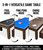 3-in-1 Multi-Functional Game Table with Ping Pong & Dining Top & 2 Benches, for Play & Dining