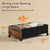 Wooden Under Bed Drawers On Wheels, Rolling Under Bed Shoe Storage, Space Saving, Rustic Brown,90L