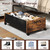 Wooden Under Bed Drawers On Wheels, Rolling Under Bed Shoe Storage, Space Saving, Rustic Brown,90L