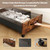 KITHELP Wooden Under Bed Storage with Wheels, Rolling Under the Bed Storage Bins with Removable Lid for Clothes and Shoes-2pack)