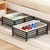 Large Bamboo Underbed storage Containers with Large Dust Bag Stackable Under the Bed Shoe Storage Bins for Clothes Books Bedding (2 Packs Black,