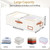 2 Pack Closet Organizers, Collapsible Container Bags, with Sorting Card Slot and 4 Leather Handles, for Blanket, Bedding, 23.6''Lx11.8''Wx6''H, Beige