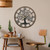 24Inch Rustic Tree of Life Metal with Wood Frame - Vintage Battery Operated Wall Clocks for Living Room/Office/Bedroom
