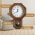 Pendulum Wall Clock Battery Operated, Imitation Wood Plastic Regulator Clock with Pendulum,Vintage Decorative Wall Clocks for Living Room