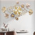 3D Silent Wall Clock, Retro Metal Ginkgo Leaf Design, for Bedroom Kitchen Decorative Wall Clocks（32''x18'' ）