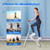 Stair Stepper for Home Gym, Foldable Vertical Climber Workout Machine, Full Body Cardio Machine with Adjustable Handles, LCD Monitor (White)
