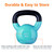 Amazon Basics Vinyl Coated Cast Iron Kettlebell for Strength Training, 40 Pounds, Textured Wide Handle, Full Body Workout, Light Blue