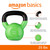 Amazon Basics Vinyl Kettlebell for Strength Training and Workout, 25 Pounds, Textured Handle, Light Green