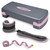 Aerobic Step Platform Set with Ankle Weights & Measuring Tape, Exercise Steppers for Home Gym Exercise Fitness, Adjustable Height 2 Level Risers Workout Step Platform Trainer, Pink Grey