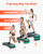 VEVOR Aerobic Exercise Step Platform, 28-Inch Workout Aerobic Stepper, Height Adjustable Fitness Training Step Deck Trainer with 4 Risers, Non-Slip Surface Bench for Home Gym Cardio Strength, Green