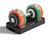 EOAT Adjustable Dumbbells Single, 55LB 5 in 1 Free Adjustable Dumbbell Set with Anti-Slip Handle & Rainbow-colored Weight Plates for Home Gym, Weight Set for Women Men (55LBS Single)