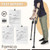 Famica Crutch for Adult (x1 Unit, Open Cuff) - Adjustable Ergonomic Handles, Cuff, Height, Foldable, Lightweight and Non-slip Forearm Crutches