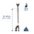KMINA Quad Crutch for Women and Men (Sturdy 3.3 lbs), 4 Prong Forearm Crutches for Stability and Support, Adjustable and Ergonomic, Patented Design, Made in Europe