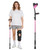 Carehofu Ergonomic Forearm Crutches Spring Assist Crutches for Adults,Comfortable and Height Adjustable Arm Crutches Forearm with Anti-Slip Base,Walking Crutches with Cuffs, Not a Pair (Pink)