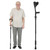 Carehofu Ergonomic Forearm Crutches Spring Assist Crutches for Adults,Comfortable and Height Adjustable Arm Crutches Forearm with Anti-Slip Base,Walking Crutches with Cuffs, Not a Pair (Black)