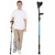 Carehofu Ergonomic Forearm Crutches Spring Assist Crutches for Adults,Comfortable and Height Adjustable Arm Crutches Forearm with Anti-Slip Base,Walking Crutches with Cuffs, Not a Pair (Blue)