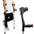 PEPE Mobility Forearm Crutches for Adults (x2 Units) Open Cuff, Adjustable Height, Aluminium, Lightweight Elbow Crutches, Black, Made in Europe