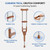 Loyoda Adjustable & Shock-Absorbing Crutch with Dual Height Adjustment, Under Arm Crutches for Adults & Kids 4'3" to 6'3"，Ergonomic Handle & Durable Rubber Tip for Maximum Comfort and Support
