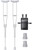Aluminum Crutches for Kids & Adults, Lightweight Adjustable Crutches for Walking with Comfortable Underarm Pad and Hand Grip & Crutch Bag, 300 LB Weight Capacity, Fitting 4'5"-5'10", 1 Pair