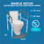 Stander Wonder Toilet Safety Rails for Seniors, Adjustable Detachable Toilet Frame with Padded Handles for Elderly Adults, Foldable Handicap Support Rail with Footrest, Fits Any Toilets