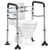 UGarden Toilet Safety Rails, Stainless Steel Adjustable Toilet Frame with Soft Handles&Tissue Holder, 380LBS Foldable Detachable Toilet Safety Frame for Elderly, Seniors, Handicap & Disabled
