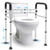 Careboda Toilet Safety Rails, Toilet Frame for Seniors, Elderly & Disabled, Toilet Rails Adjustable, Foldable Toilet Handles, Non-Slip Foot Mats, Easy to Store, Fit Any Toilets, 300lbs Capacity